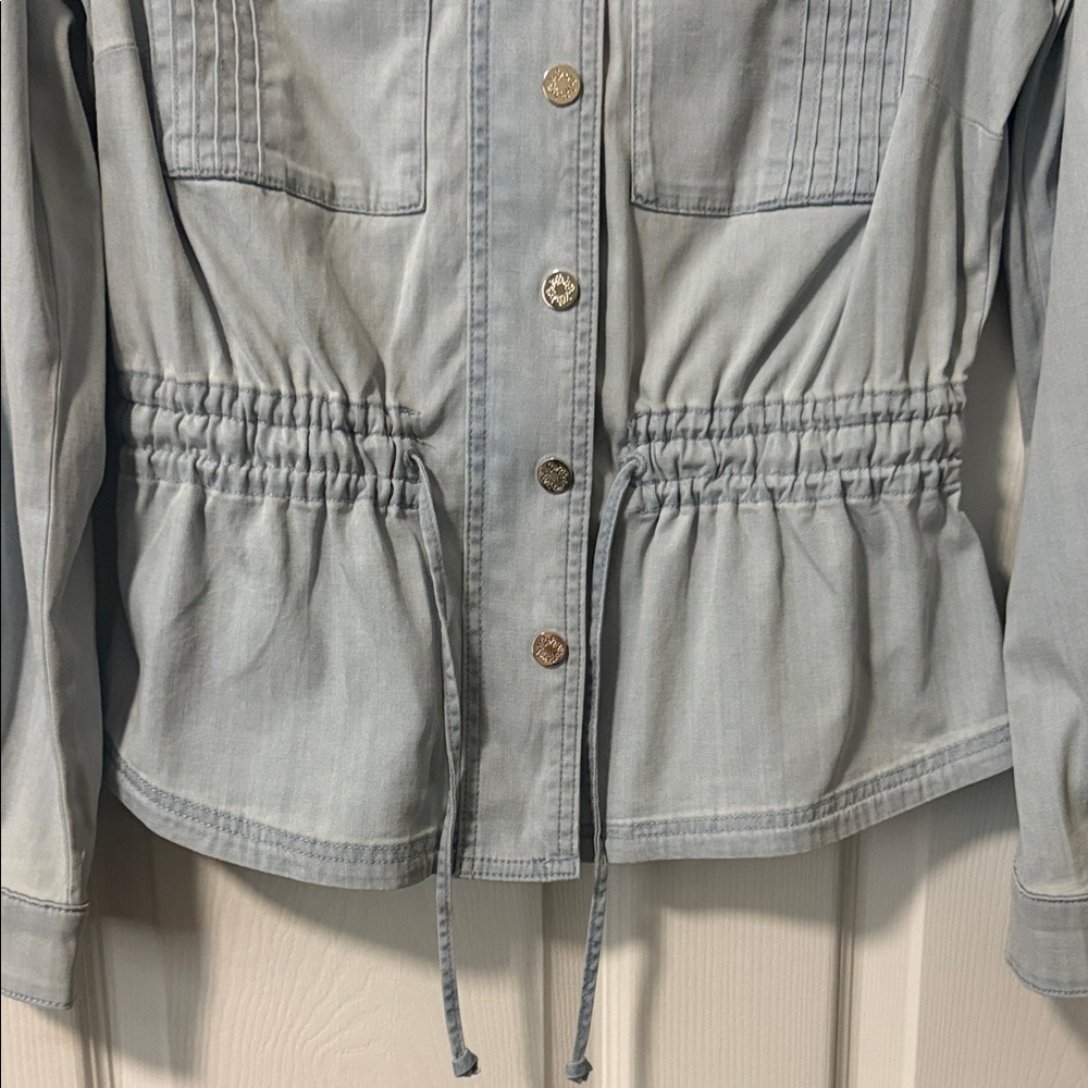 White House Black Market Light Blue Jean Jacket - Picture 4 of 4
